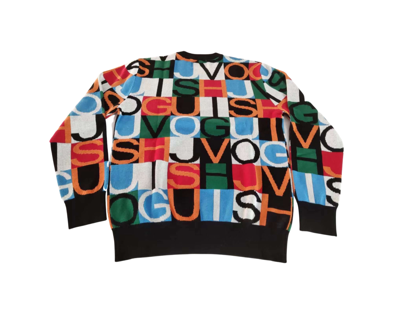 J’Voguish Jacquard All Over Crewneck Sweater